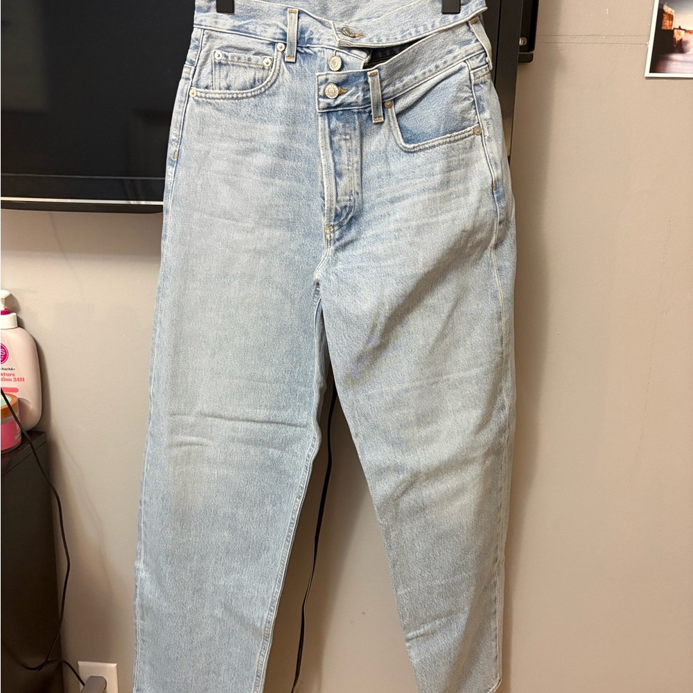 Agolde High Rise Light Blue Jeans - Picture 6 of 10